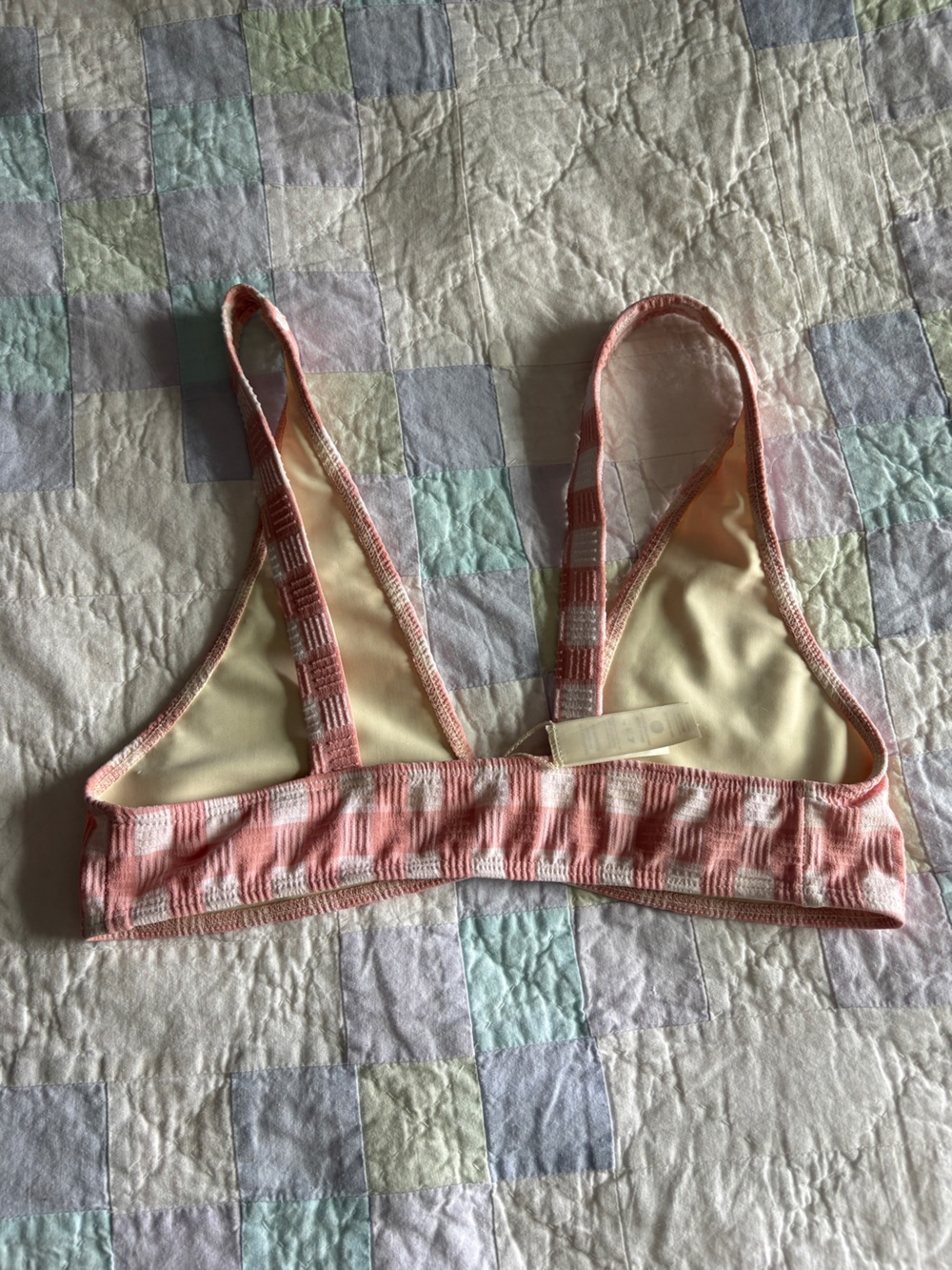 Seea Pink & White Check Bikini Bralette - Picture 3 of 4